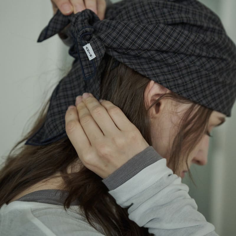 

AUTH. Check Scarf (Navy) FREE