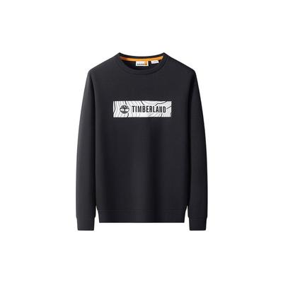 Timberland Felpa Girocollo a Maniche Lunghe con Stampa Logo Lettera Uomo felpa Nero A69TH-001