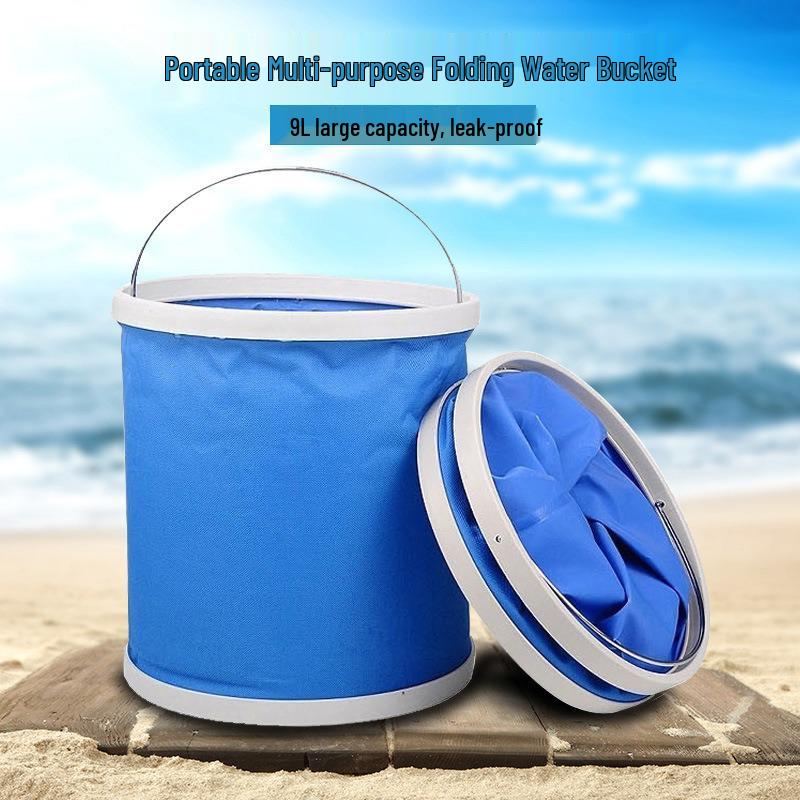 Portable Multi-Purpose Folding Bucket for Car Wash, Fishing, BBQ, and Outdoor Use