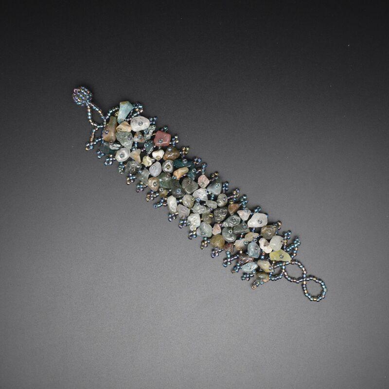 Handmade Bohemian Ethnic Style Beaded Bracelet With Natural Stone Chips Hollow Seed Beads Women Men