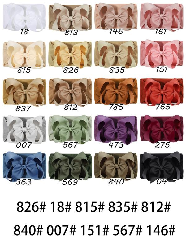 

10/20 шт. 6 Большая ленточная повязка-бант для маленьких девочек, милый широкий нейлоновый тюрбан, повязка на голову с бантом для новорожденных, мягкие детские аксессуары для волос