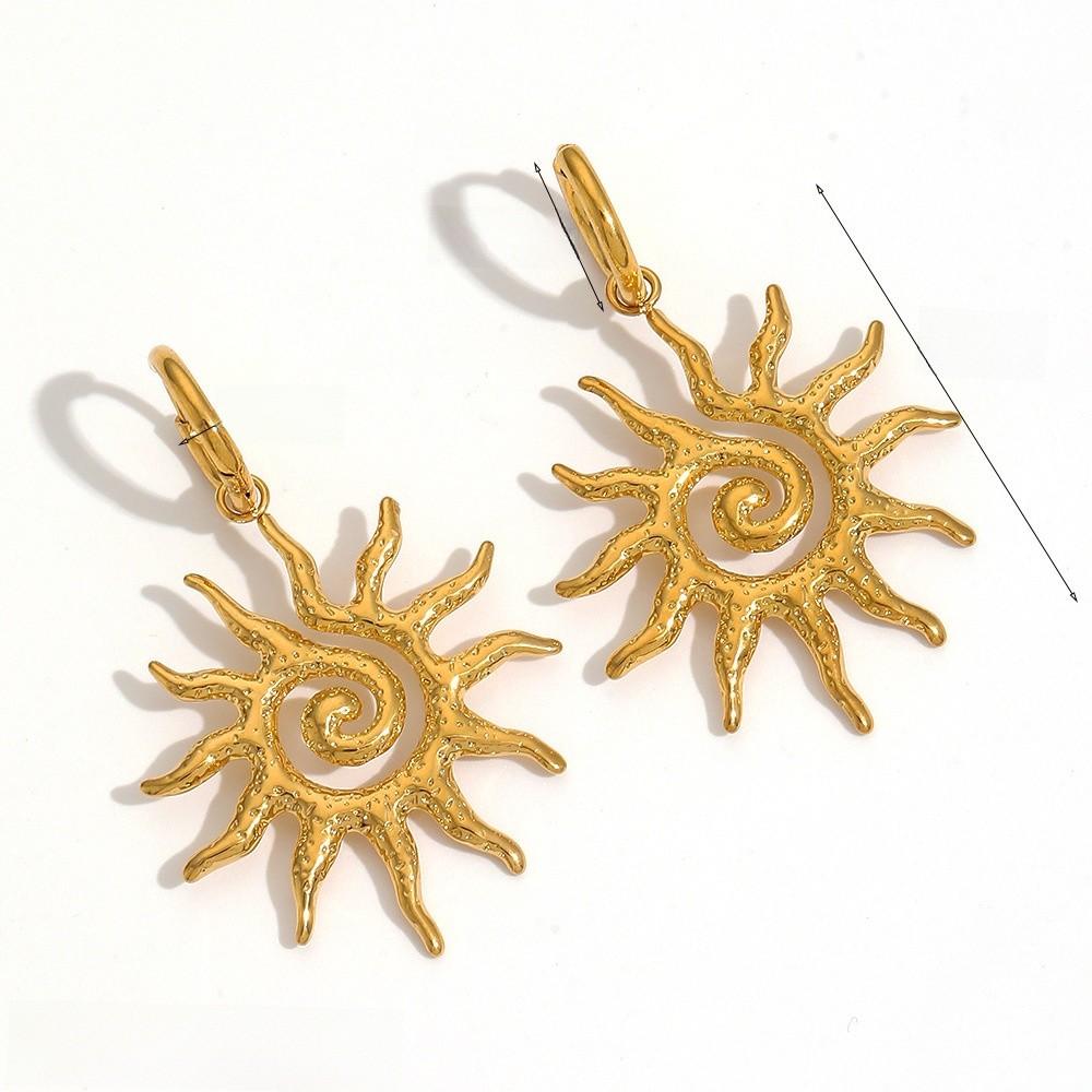 Orecchini Girasole Acciaio Inossidabile Minimalista Geometrico Gioielli Per Donna