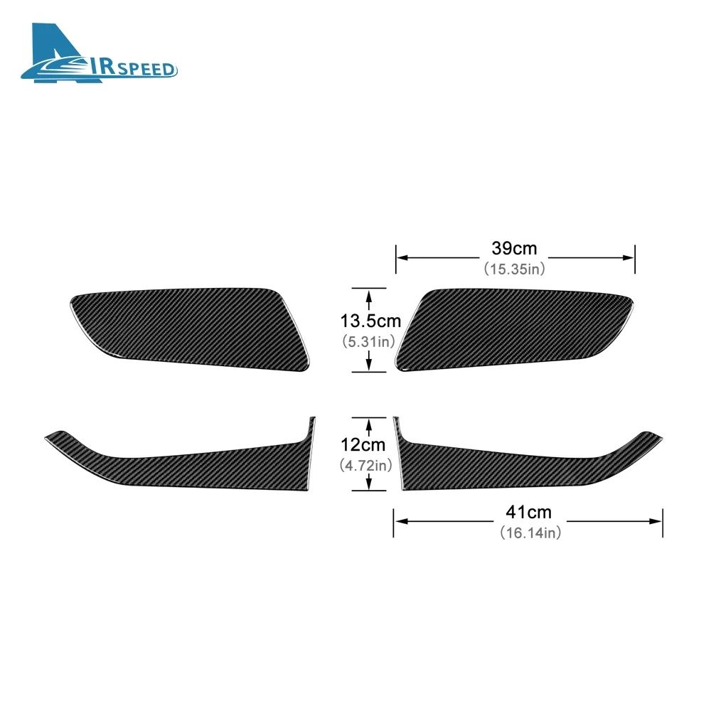 AIRSPEED Dekal För Ford Mustang 2015-2022 RHD LHD Fram Bakdörr Bil Äkta Kolfiber Interiörlist Tillbehör