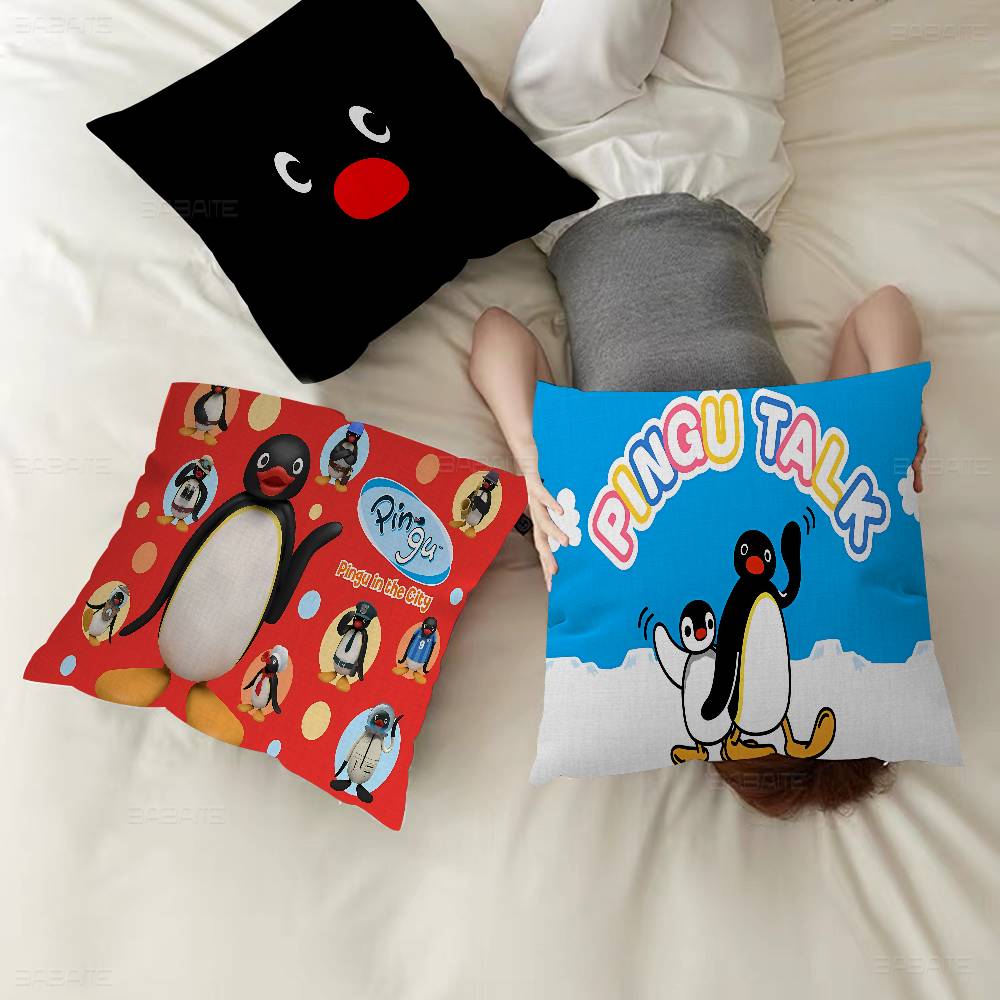 Pingu Pinga Penguin Cushion Cover Pillow Cover Decor Pillowcase Printed Cushion Case for Couch