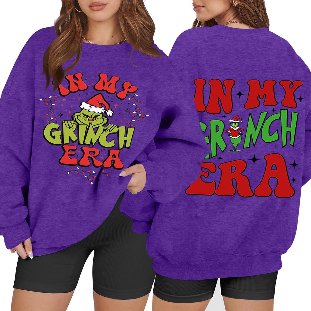 Women's Casual Fashion Long Sleeve Christmas Printed Round Neck Sweatshirt Top