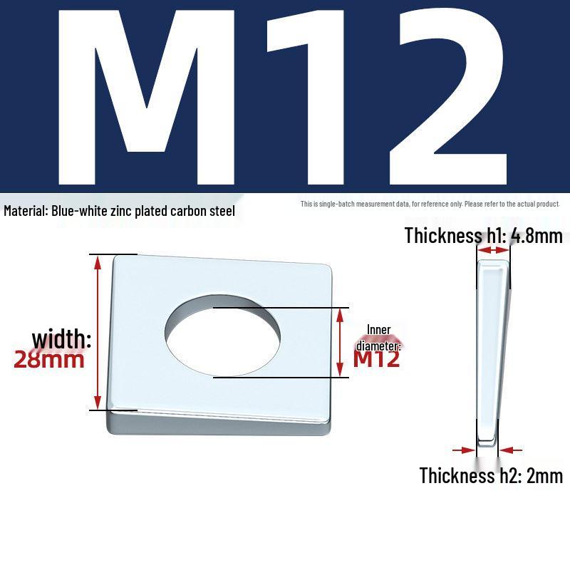 GB852 Blackened Square Bevel Washer for I-beam M6/M8/M20/M24/M30