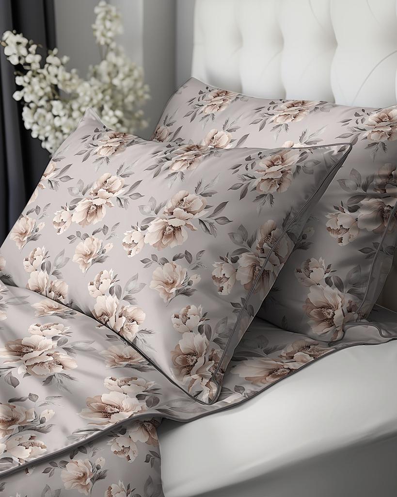 Cotton Percale Bedding 160X200Cm With Piping + Luxury Pouch