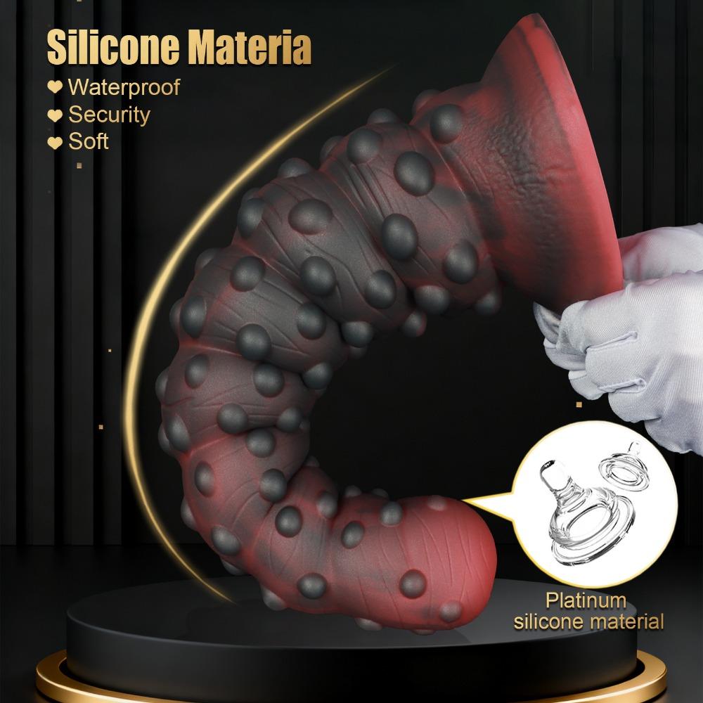 Extra Large Anal Plug with Ribbed Spines & Octopus Beads - Medical Grade Silicone Adult Toy for Men Women