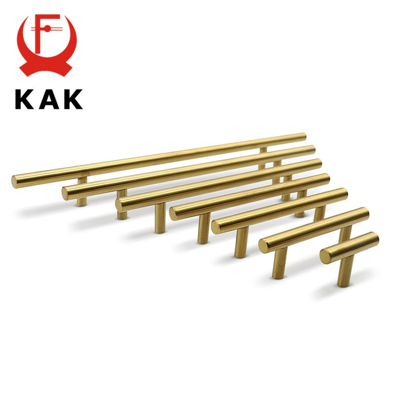 KAK 2" ~ 20'' Gold Küchenschrank T-Stange Gerader Griff Knöpfe Schrankgriff Durchmesser 10mm Edelstahlgriffe Möbelgriff