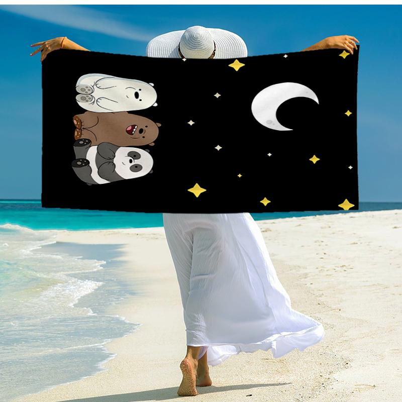 Nightly Friends bears Adventure Beach Towel, Super Soft Microfiber, Gift for Her/Him, Birthday, for Pool, Beach, Travel, Home Decor Fan gifts
