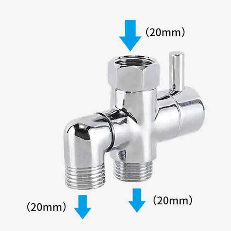 Mosazný 3cestný 1/2 ventilový přepínač pro sprchovou hlavici, konvertor pro toaletu, bidet, sprchu, koupelnu, kuchyň