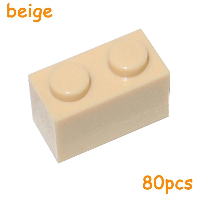 Non-Toxic 80Pcs 3004 3065 1X2 Bricks Dots Thick Moc Assemble Particles 1*2 Building Blocks Diy Educational Creative Toy For Kids