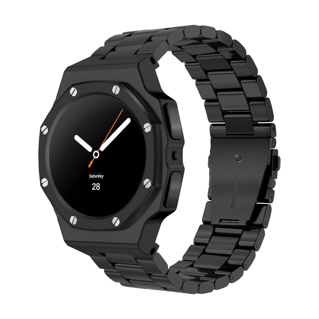 Zestaw Luksusowej Modyfikacji Do Samsung Watch 8 40mm 44mm Metalowa Koperta+Gumowy Pasek Do Watch 8 Classic 46mm Zestaw do Przeróbki Akcesoria