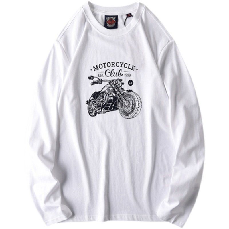Weight Spring and Autumn Pure Cotton Long Sleeves T-Shirt Men's Fashion Brand Clothes Export Export Original Tail Single Men's Clothing Cotton T-shirt