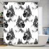 Black and White Cat Pattern Shower Curtain Decoration for Bathroom Waterproof Printing Home Decor