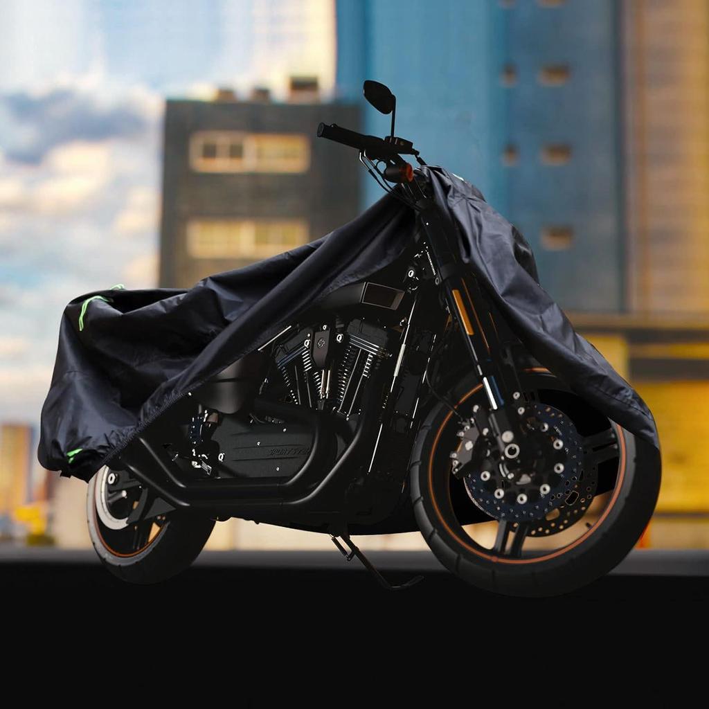 Cross-Border 210D Motorcycle Cover, Rain & Sunproof with Reflective Strips