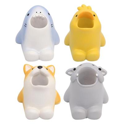 Resin Toothbrush Holder Cartoon Animal Shaped Toothbrush Stand For Bathroom Toothpaste Organizer Counter Ornament