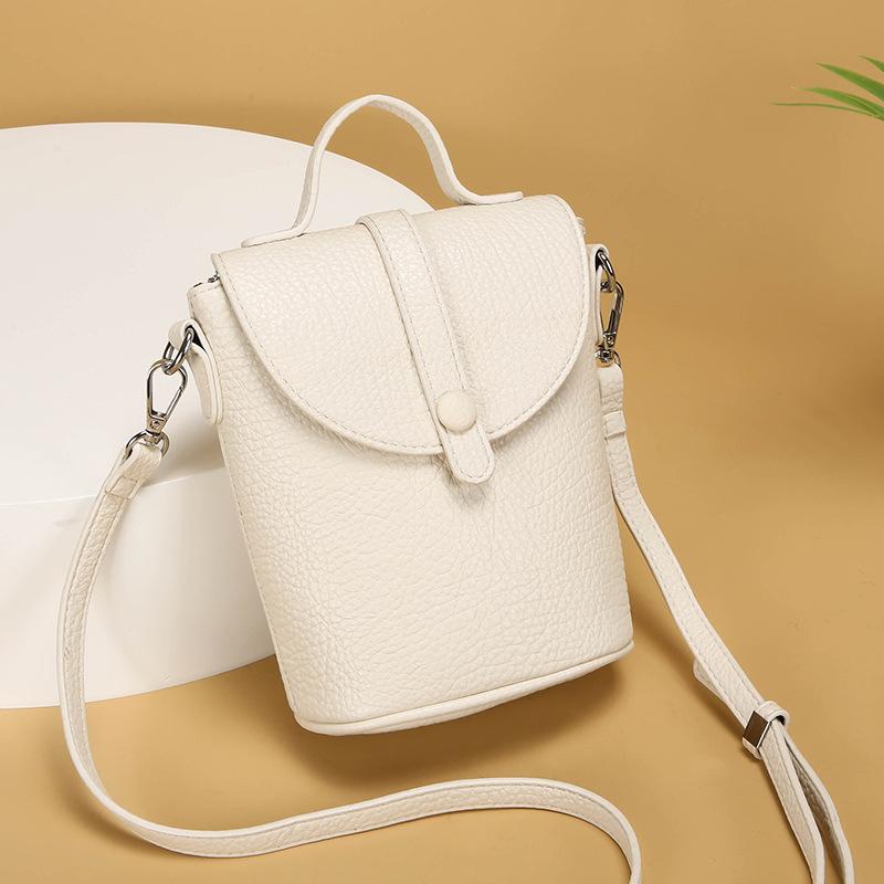 Litchi-pattern Mobile Phone Bag, Casual and Fashionable, Lightweight Handbag, Single-shoulder Crossbody Bag