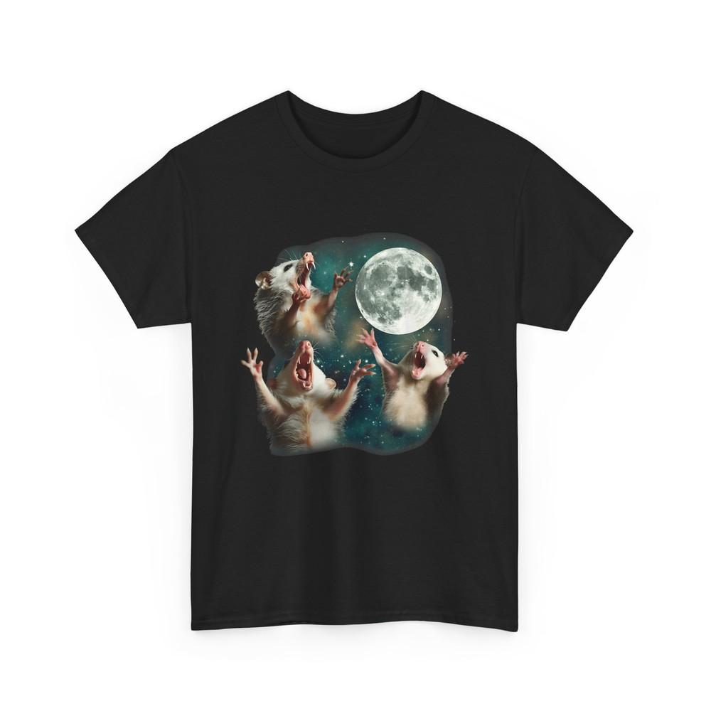 Three Possum Moon | 3 Opossum Funny Weird Cursed Meme T-Shirt Unisex T-Shirt XXXL