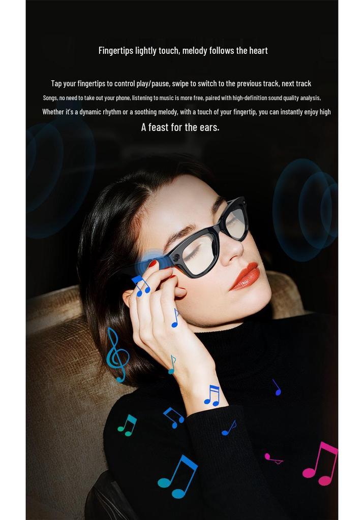 AI Smart Photo Glasses M01Pro: Voice Assistant, Image Recognition, Translation, Bluetooth, 800W Pix.