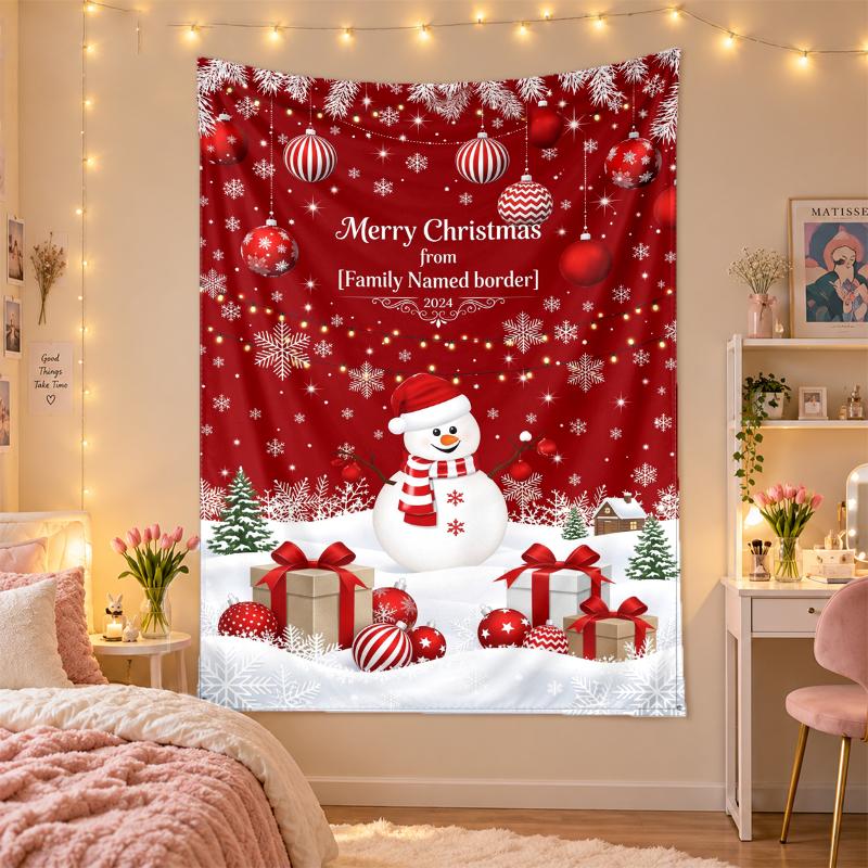 Christmas Printed Tapestry Wall Hanging For Bedroom Living Room Wall Decor Holiday Gift