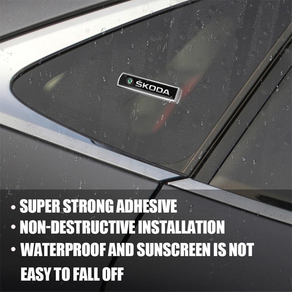 3D Metal Body Trunk Fender Badge Decoration Sticker Car Accessories For Skoda Octavia Yeti Fabia Superb Kodiaq Karoq Kamiq Scala Usbn43