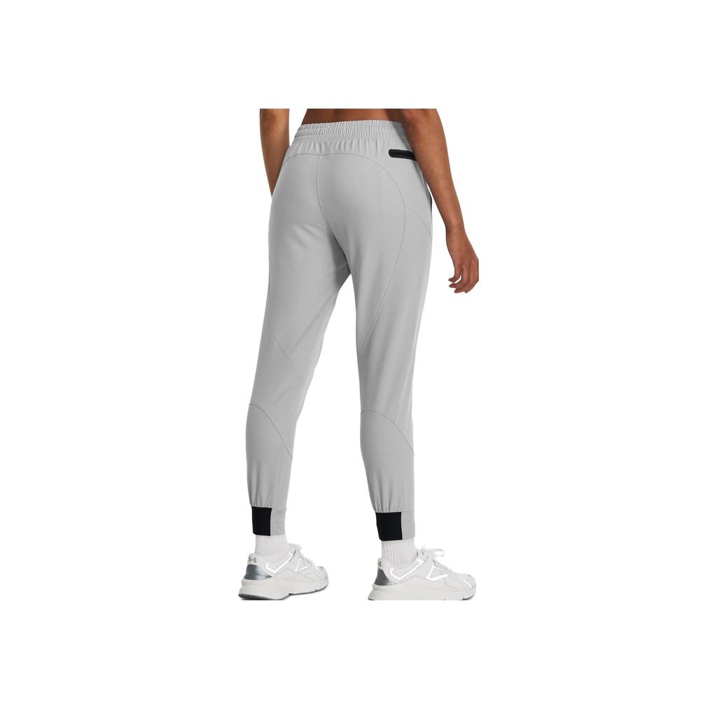 Under Armour Logo Print Mid-Rise Cuffed Casual Pants Women bottoms Gray 1376926-011
