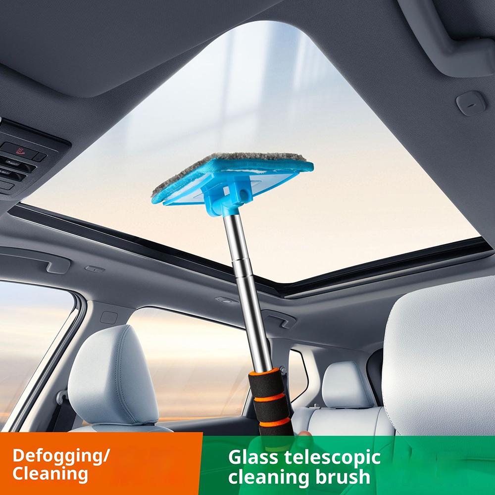 Telescopic Automobile Windshield Water Scraper Wiper Auto Cleaning Tool with Window Cleaning Brush And Cloth for Glass Surface