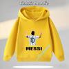 Messi Children's Hooded Sweatshirt Boys' Sport Shirt Casual Jacket Football Star Cartoon Print Autumn/Winter Long-Sleeve Coat