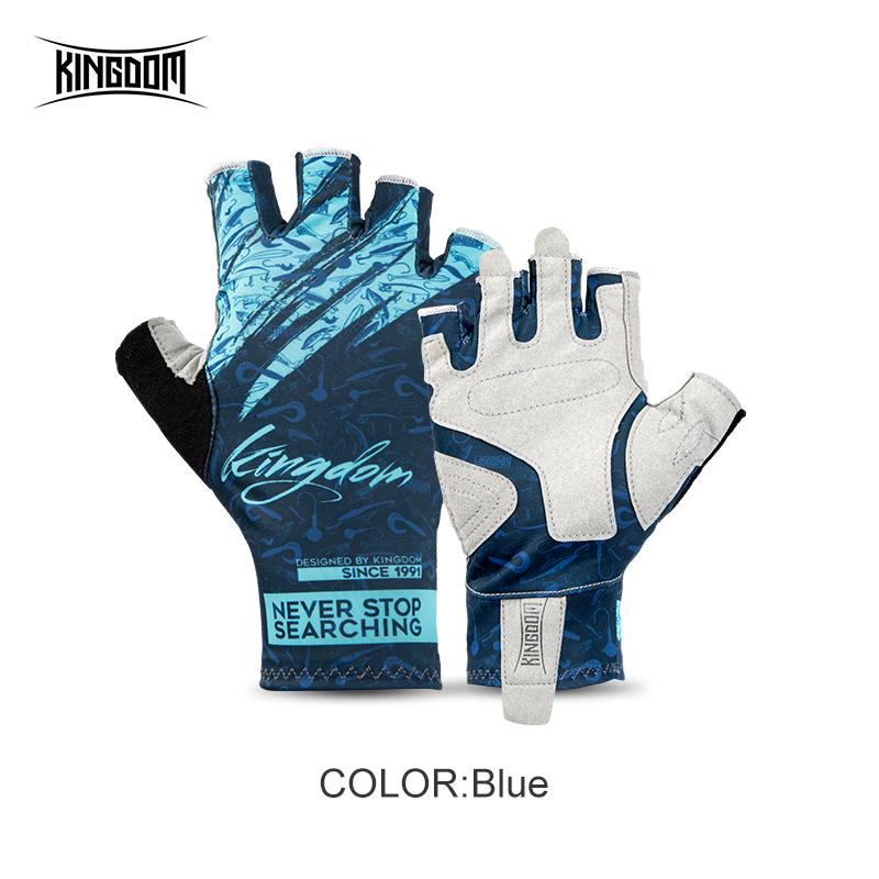 Kingdom Outdoor Sports Anti-slip Fishing Gloves Ice Lycra Fabric Breathable Cycling Bike Bicycle Camping Hiking Fingerless Glove
