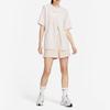 Nike T-shirt da Donna con Stampa Logo Dettaglio Diviso Traspirante Girocollo Manica Corta Top Beige FB8346-104