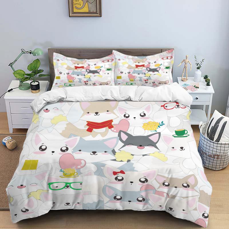 

Cartoon Animals Themed Bedding With New Greek Key Meander - Queen & King Size Modern Geometric Duvet Cover Sets Bed Linens EU Single(135*200cm)3pcs