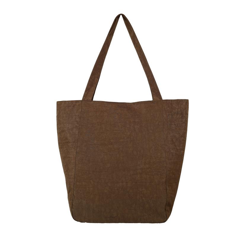 

Large capacity washed shoulder bag trendy simple handbag commuter tote bag niche trendy new products average size хаки