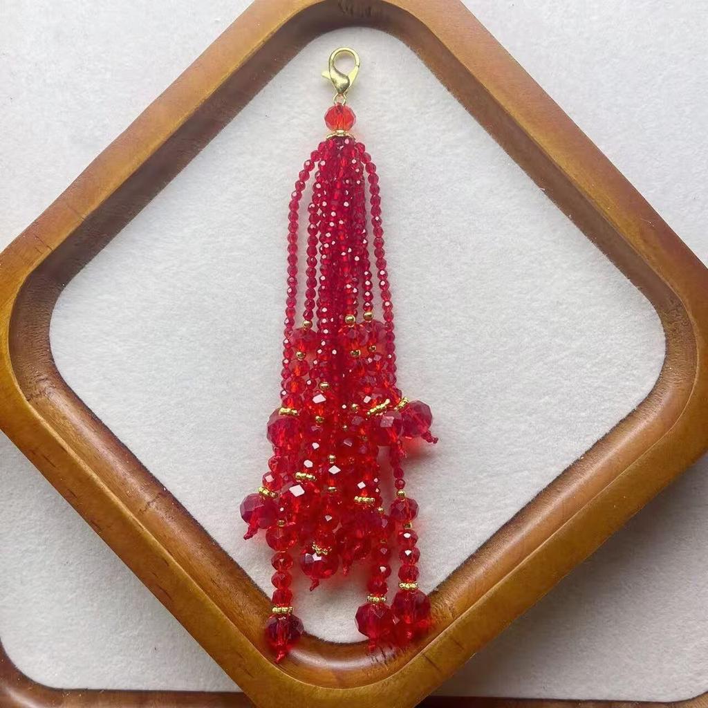Handmade Colorful Spinel Tassel Pendant Charm for Qipao and Lapel Sweaters