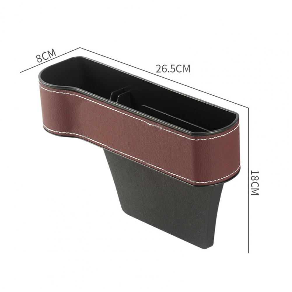 Leather Car Seat Gap Organizer Multifunction Console Crevice Filler Side Storage Box with Cup Holder Car Interior Storage Pocket