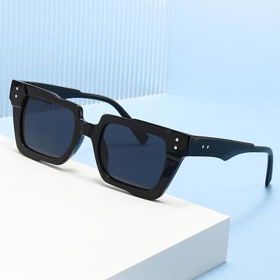 New Vintage Thick Leg Square Sunglasses Women Men Fashion Rice Nail Green Sun Glasses UV400