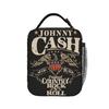 Johnny Cash Singer Insulated Lunch Bags Cooler Bag Reusable,Lunch Container  Portable Tote Lunch Box for Men Women Work  Outdoor