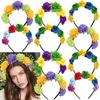 Colorful Headpiece Three-Dimensional Festival Party Headband Flower Crown Headband  Artificial Rose Headband For Wedding