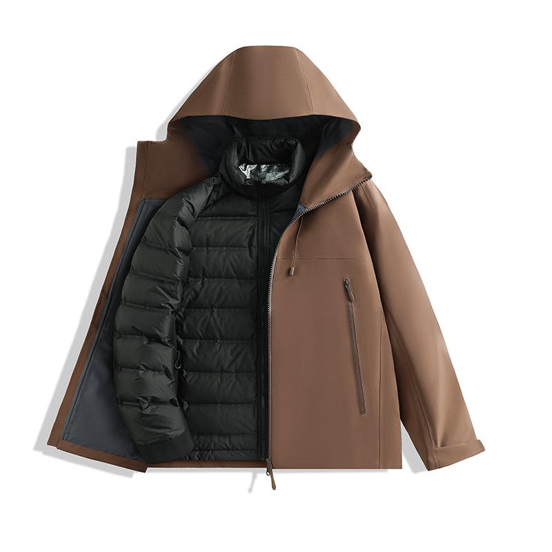 New Heat-Sealed Softshell Winter 3-in-1 Down Jacket