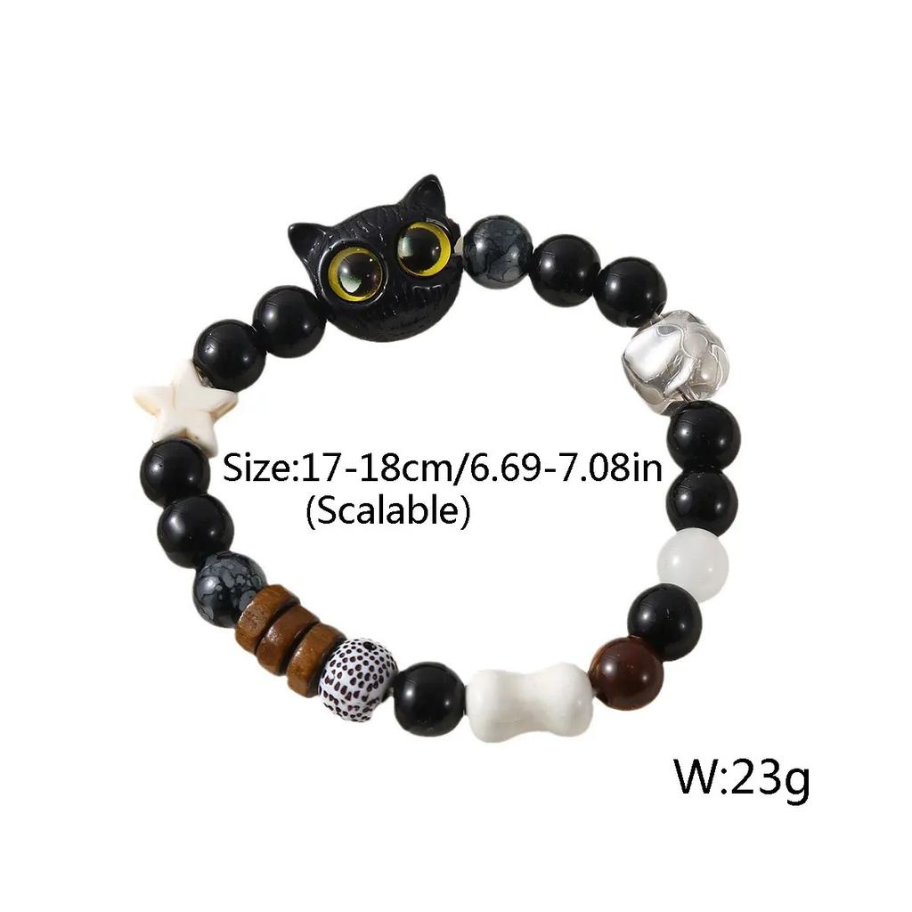 2026 Fashion Cheese Black Sesame Black Cat Bracelet Black and White Animal Couple Bracelet Party Jewelry Accessories Gifts 2026