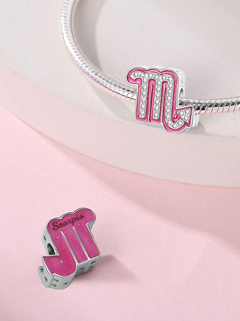 Charm Bead Components Plata Pink symbol Bead Components Charm Bead Component Copper Metal Plated Compatible With Charm Bead Components Copper Metal