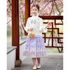 Girls' New Chinese Style Embroidered Satin Set