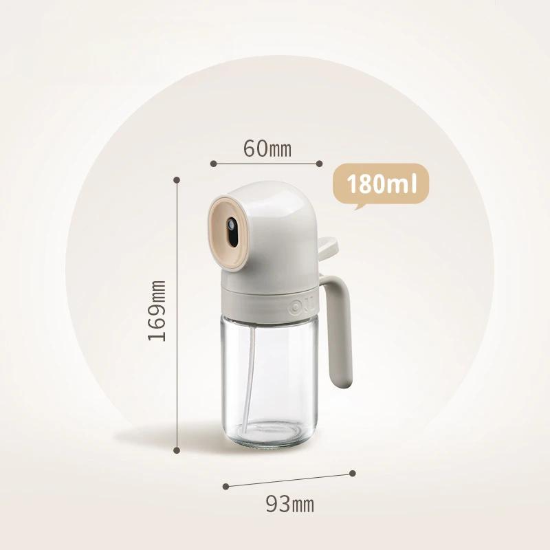 Cooking Oil Sprayer, Refillable Glass Olive Oil Spray Bottle, Leak-Proof Oil Spray Pot for Baking and Roasting, 180/250ml