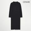 Senbi Knit Dress With Uneven Rib Collar