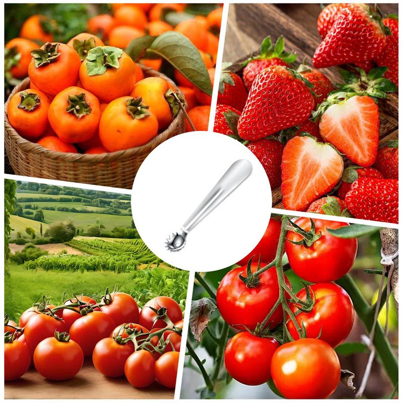 1pcs Fruit Coring Tool Tomato Strawberry Seed Remover Stainless Steel Kitchen Gadgets Top Stem Remover Portable Easy Handling