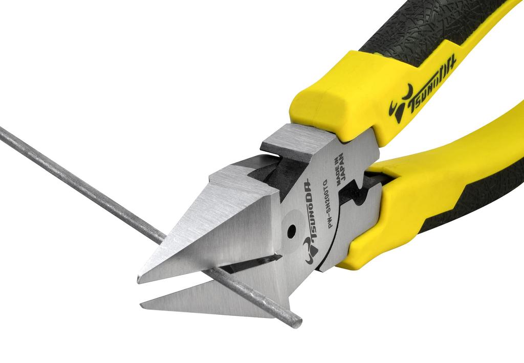 TSUNODA Electrician Power Powerful Diagonal Nippers 200mm Steel Wire Cutting Simple Crimping Staple Removal Cable/Stainless PW-SN200GT