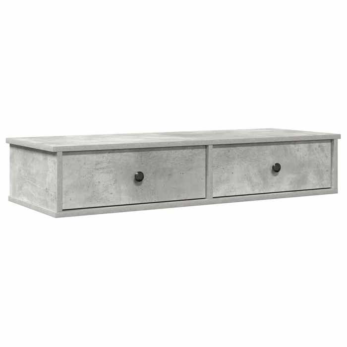 VidaXL Wall Shelf with Drawers Concrete Grey Engineered Wood 859962