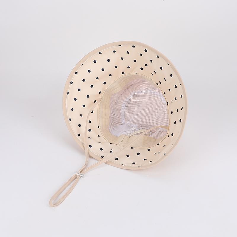 Japanese style polka dot large eave fisherman hat, spring and summer outdoor travel sun hat, women's casual sun hat