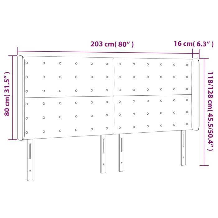 VidaXL Tête de Lit à LED Meuble de Chambre à Coucher Accessoire de Lit Double Tête de Cadre de Lit Intérieur Blanc 3124157