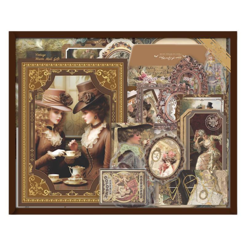 Classical Series Scrapbook Kit Journal Kit with A6 Notebook Stickers Scrapbooking Supplies for Teen Girl Kid Adult DIY Gift